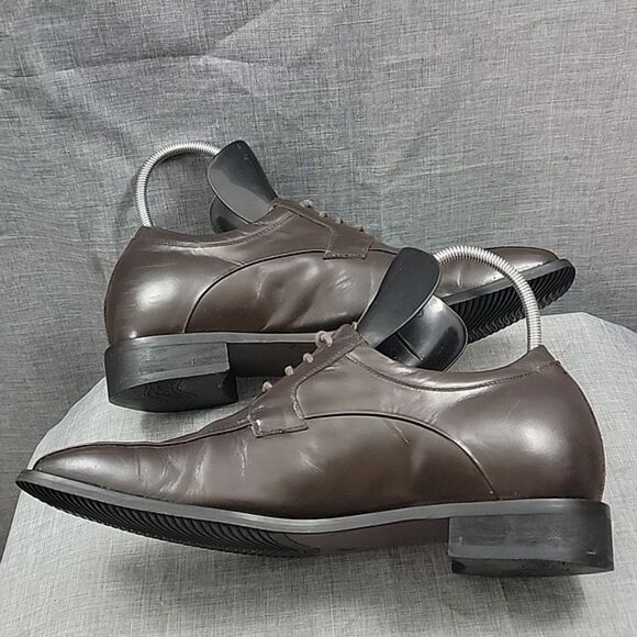 Toto men\'s brown leather Height increasing Elevated Oxford dress shoe SZ 270 main image 4